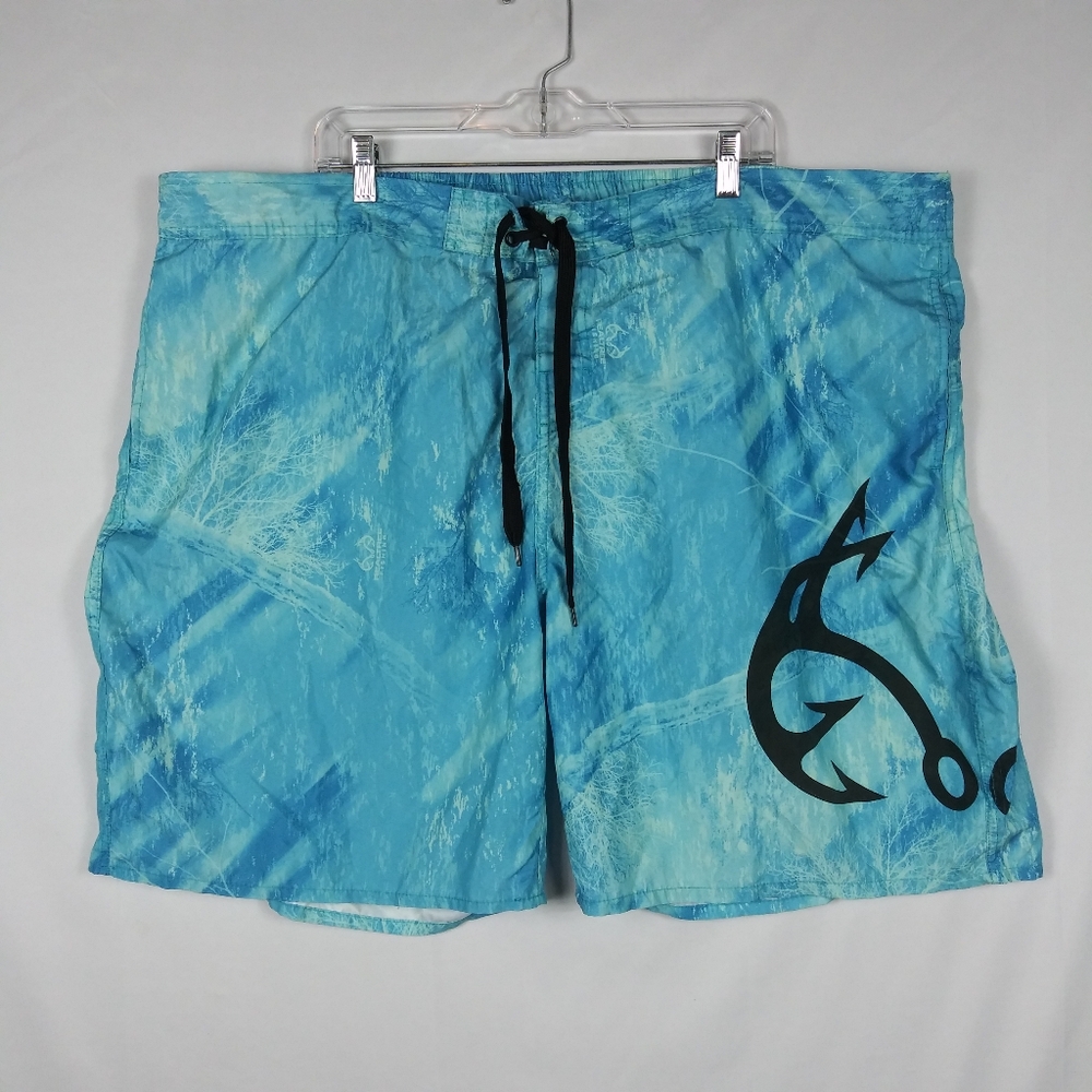 Realtree Board Shorts Swim Trunks Fishing Lined Blue Men's Size 3XL